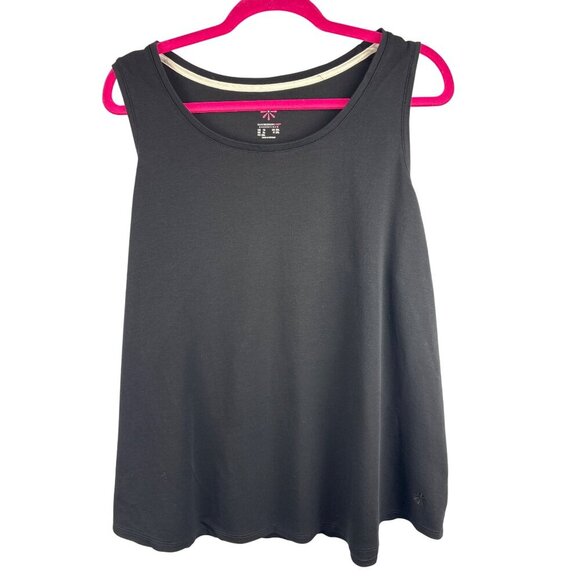 Isaac Mizrahi Live! Essentials Black Sleeveless Tank Top Size 1X Cotton/Modal Bl - Picture 2 of 6